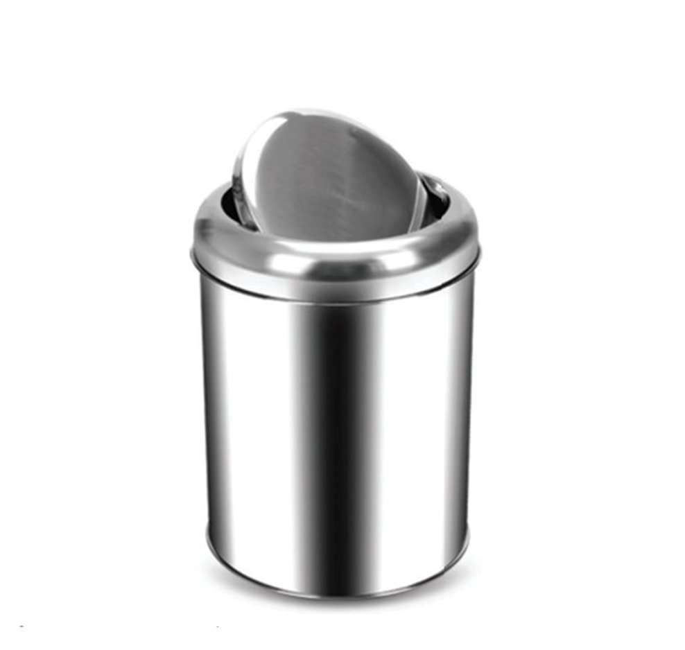 Krom İtme Kapak Çöp Kovası 11 Lt